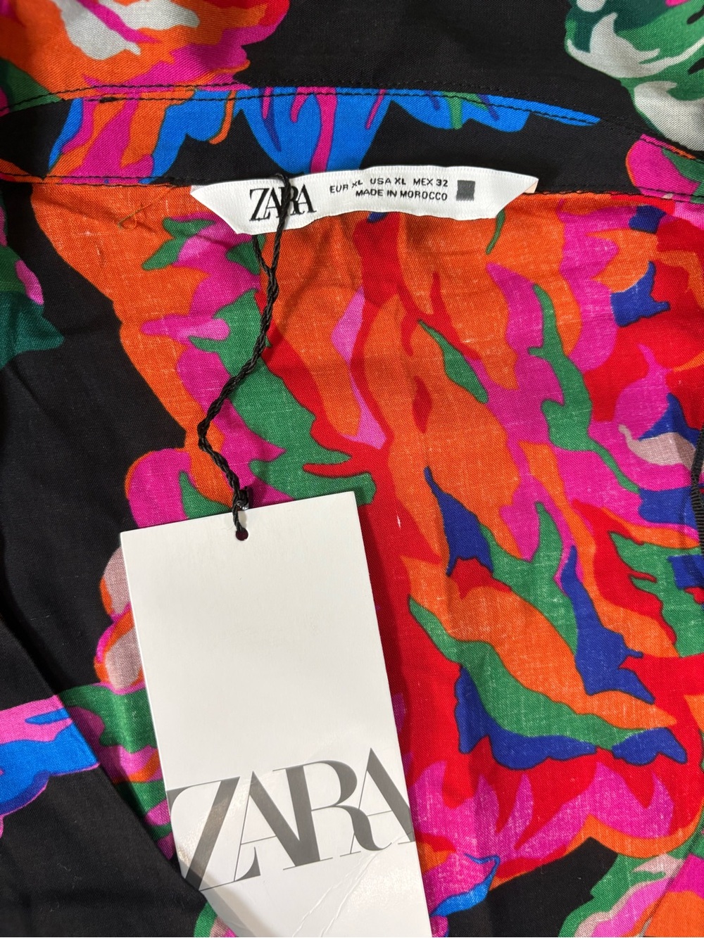 Zara Floral Blouse Size XL NWT Boho Colorful - Picture 3 of 3